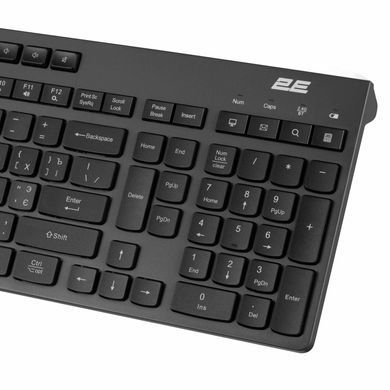 Клавіатура мембранна 2E KS280 120key, WL/BT, EN/UK/RU, silent, чорно-сіра (2E-KS280WBGR_AK) [13630]