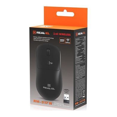 Миша бездротова REAL-EL RM-317W Black (EL123200052) [615563]