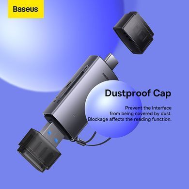 Кардрідер Baseus Lite Series USB-A & Type-C to SD/TF Card Reader Grey (WKQX060113) [806518]