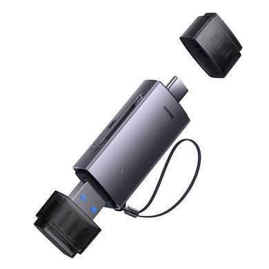 Кардрідер Baseus Lite Series USB-A & Type-C to SD/TF Card Reader Grey (WKQX060113) [806518]