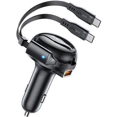 Автозарядка 3xUSB 53W (2xUSB-C+USB-A) + cable USB-C 2in1 B13 Acefast (6974316282921) [402154]