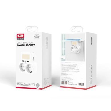 Мережевий зарядний пристрій XO WL09 (2 розетки 4000W; 2USB 2.4A) White (WL09.white) [603302]