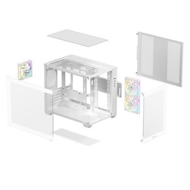 Корпус DeepCool CG330 3F White без БЖ (R-CG330-WHNGM3-G) [618113]