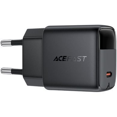 Зарядний пристрій 1xUSB-C 30W Gan A115 Fast Charger + USB-C cable black Acefast (6974316284451) [404515]