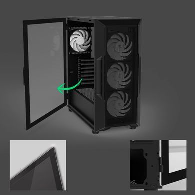 Корпус Zalman I3 Neo ARGB V2 без БЖ, 2xUSB3.0, 1x Type C, 4x120мм ARGB, VGA 400мм, LCS ready, TG Side Panel, ATX, чорний (I3NEOARGBV2BLACK) [112534]