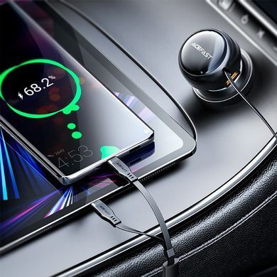 Автозарядка 3xUSB 53W (2xUSB-C+USB-A) + cable USB-C 2in1 B13 Acefast (6974316282921) [402154]
