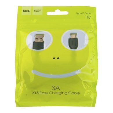 Кабель HOCO X13 USB to Type-C 3A, 1m, PVC, PVC connectors, Black (6957531061182) [805470]