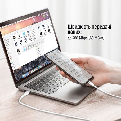 Кабель ColorWay USB Type-C + USB Type-C (M/M), 5.0 А, 1 м, White (CW-CBPDCC065-WT) [604174]