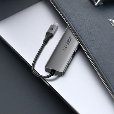 USB-хаб ACEFAST J18 USB-C 6-in-1 HUB docking station Metal Gray (6974316285939) [806543]