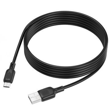 Кабель BOROFONE BX113 Lenny silicone charging data cable Micro(L=2M) Black (6941991115493) [803653]