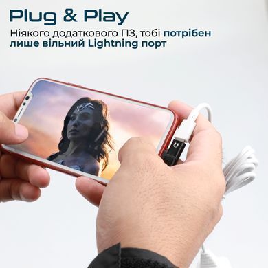 Адаптер Promate iHinge Lightning - 2хLightning (M/F) Black (ihinge-lt.black) [604314]