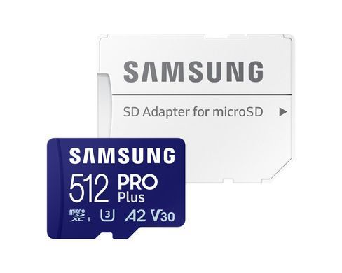 Карта пам`яті MicroSDXC 512GB UHS-I/U3 Class 10 Samsung Pro Plus + SD-адаптер (MB-MD512SA/EU) [616603]