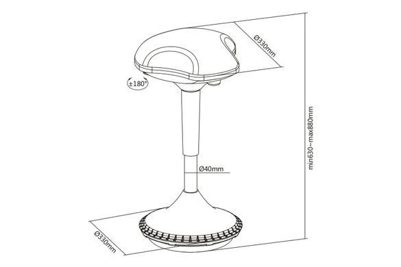 Стілець DIGITUS Ergonomic Standing Chair (DA-90422) [111273]