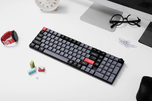 Клавіатура механічна Keychron K17 PRO 100Key, Gateron MX 2.0 Brown, WL/BT/USB-A, QMK, White Led, чорний в центрі (K17P-A3-UA) [103681]