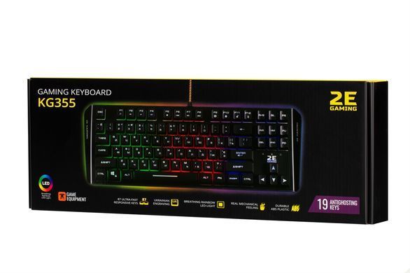 Клавіатура 2E Gaming KG355 LED Ukr Black (2E-KG355UBK) [611538]