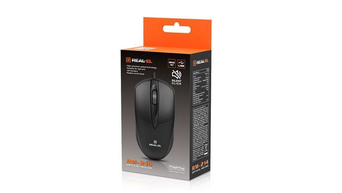 Миша REAL-EL RM-214 Black (EL123200039) [606710]