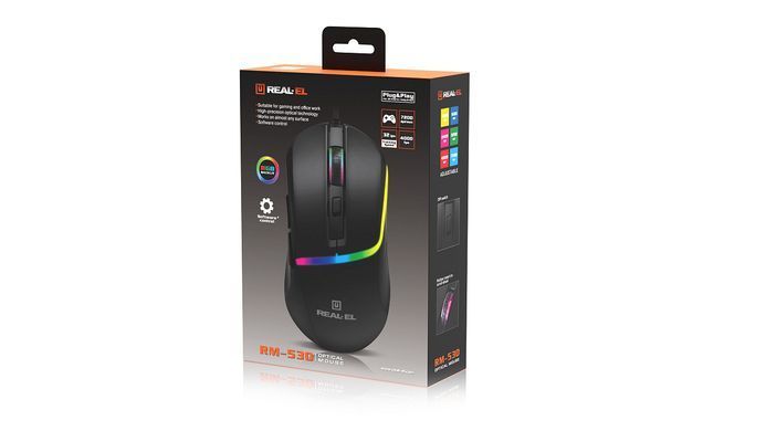 Миша REAL-EL RM-530 Black (EL123200053) [617028]