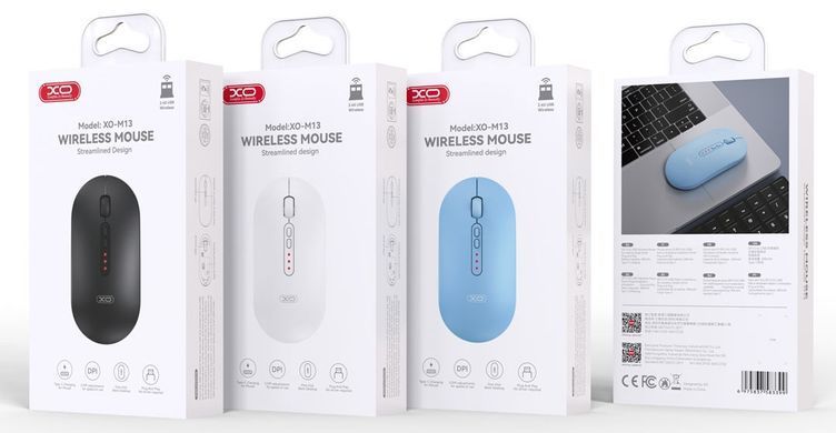 Миша XO M13 Tri-mode Bluetooth Wireless Silent White (M13 White) [202536]