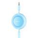 Кабель Baseus Bright Mirror 2 Series Retractable 3-in-1 Fast Charging Data Cable USB to M+L+C 3.5A 1.1m Sky Blue (CAMJ010017) [802628], фото 7