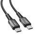 Кабель ACEFAST C1-03 Type-C to Type-C 3A, 1.2m, nylon, aluminum connectors, Black (6974316280521) [803666], фото 1