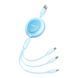 Кабель Baseus Bright Mirror 2 Series Retractable 3-in-1 Fast Charging Data Cable USB to M+L+C 3.5A 1.1m Sky Blue (CAMJ010017) [802628], фото 3