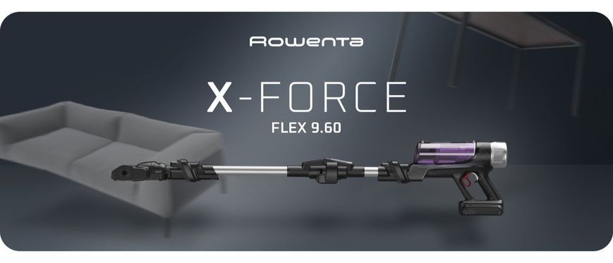 Пилосос Rowenta безпровідний X-Force 9.6 Allergy, 200Вт, конт пил -0.44л, автон. робота до 45хв, НЕРА, чорно-фіолетовий (RH2037WO) [12344]